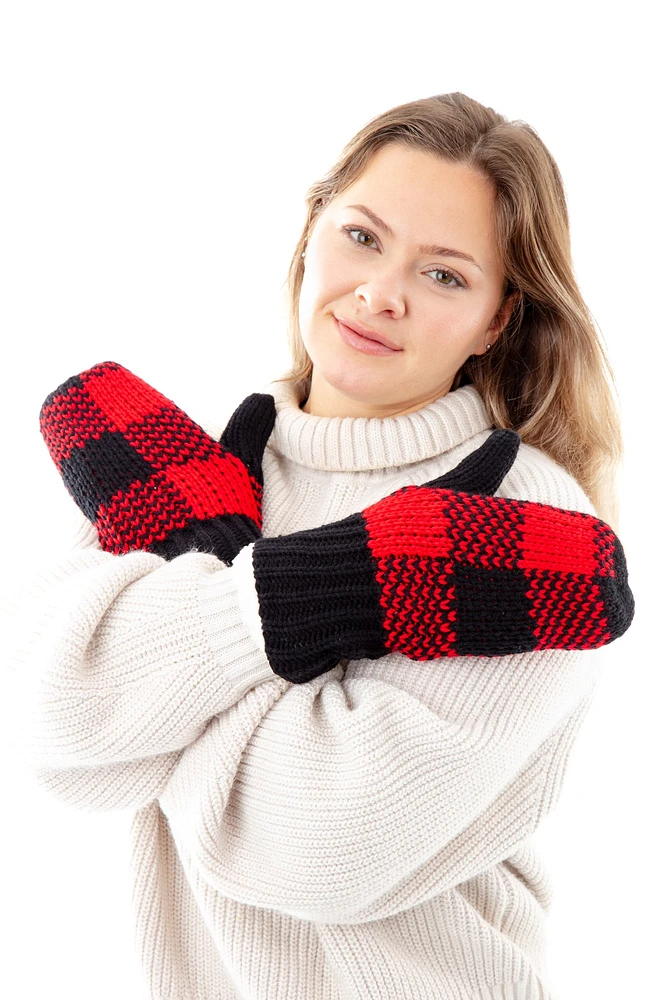 Black & Red - Cozy Lined Mittens