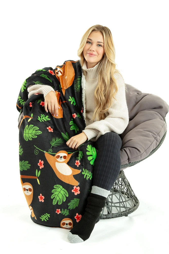 Cute Sloth - Sherpa Blanket