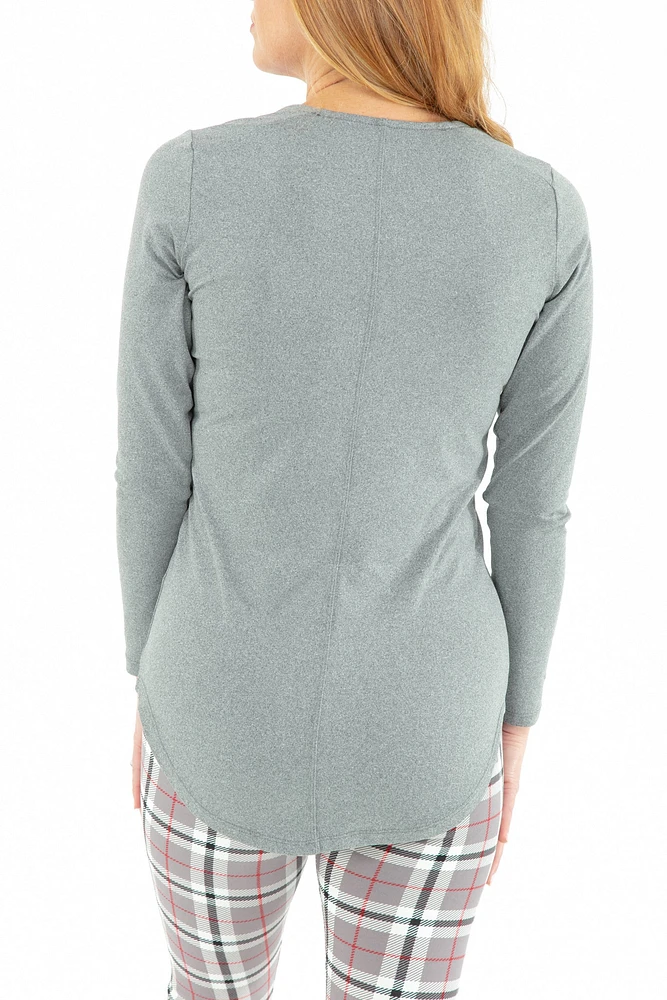 Light Gray - Long Sleeve Tunic Top