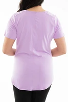 Bright Lilac - Short Sleeve Tunic Top