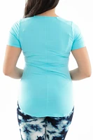 Light Blue - Short Sleeve Tunic Top