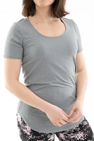 Light Gray - Short Sleeve Tunic Top