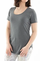 Black - Short Sleeve Tunic Top