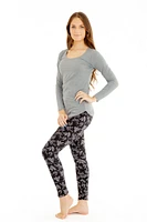 Grey Ocean Flowers - Cozy Lined