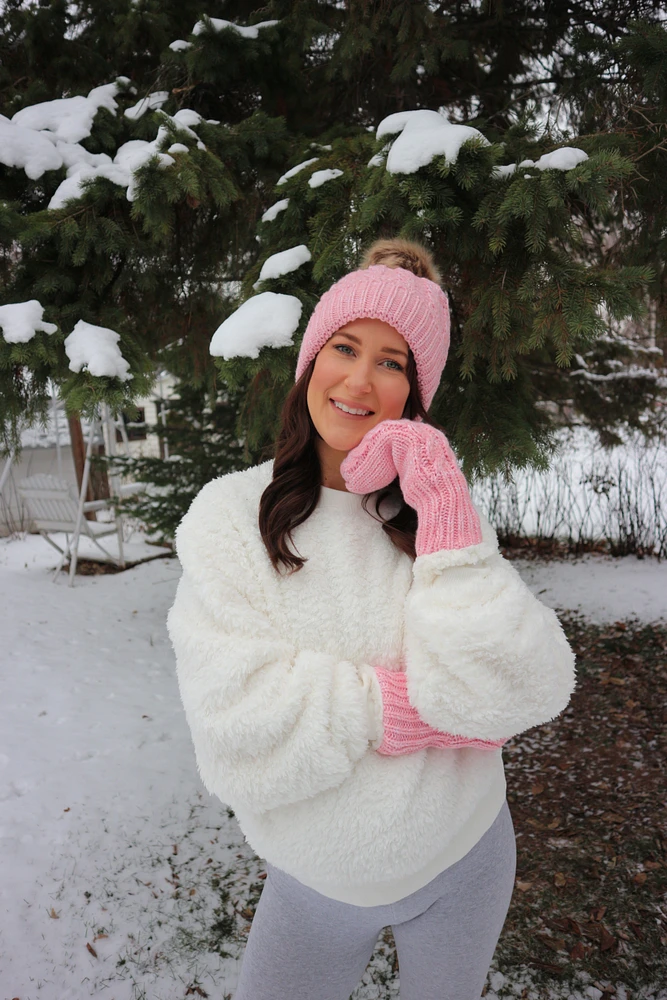 Pink - Cozy Lined Mittens