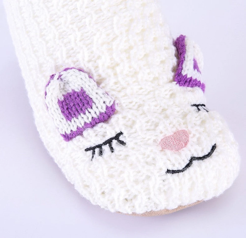White & Purple - Cozy Slipper Socks