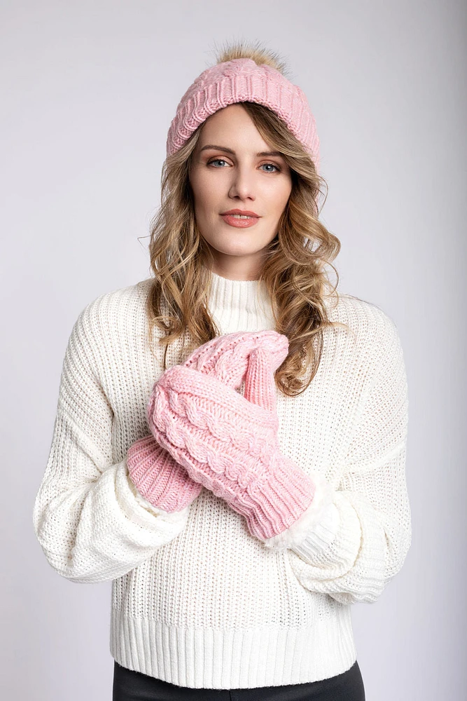 Pink - Cozy Lined Mittens
