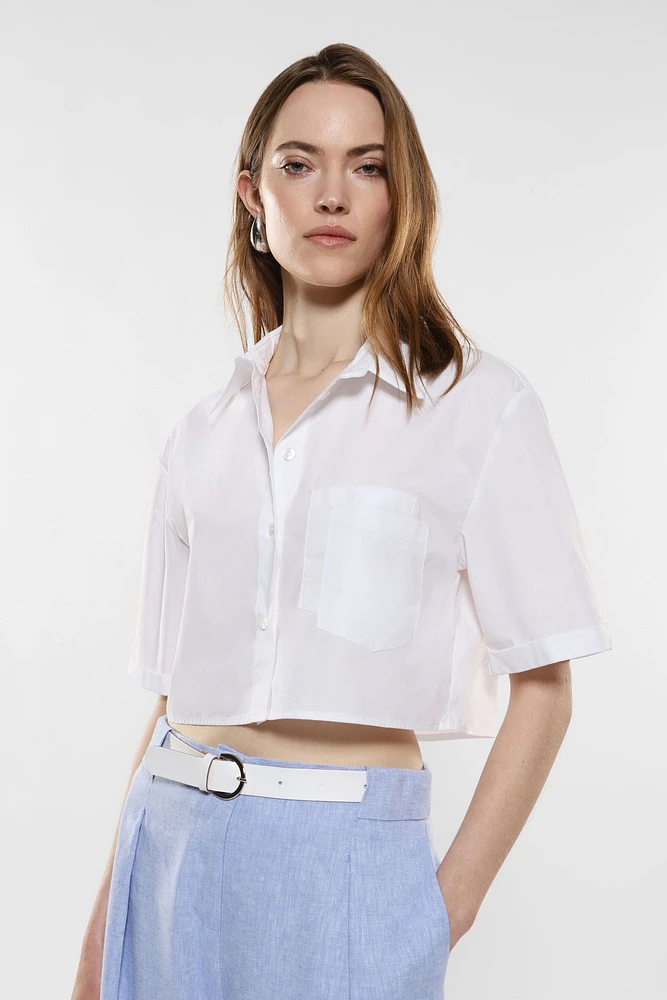 Cropped Cotton Shirt