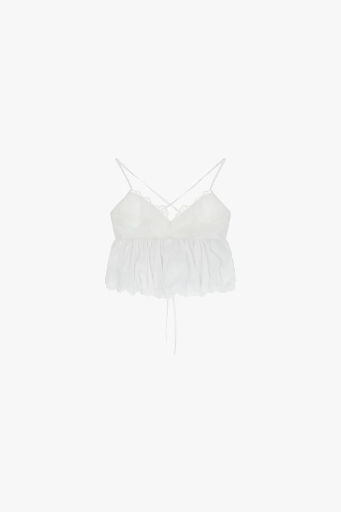 Cropped top with thin straps