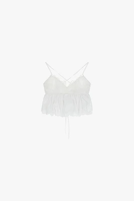 Cropped top with thin straps