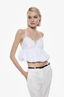 Cropped top with thin straps