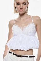 Cropped top with thin straps