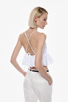 Cropped top with thin straps