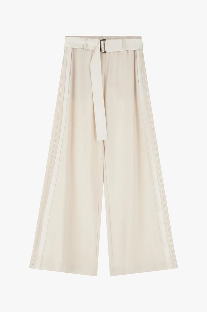 Pantalon taille haute ceinturé