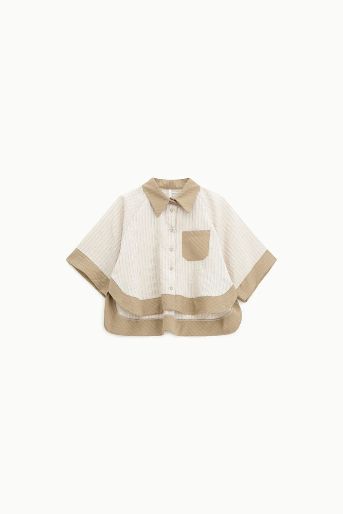 Chemise courte à rayures