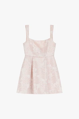 Mini Metallic Floral Dress