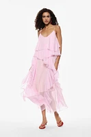 Layered dress with thin straps