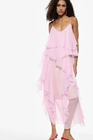Layered dress with thin straps