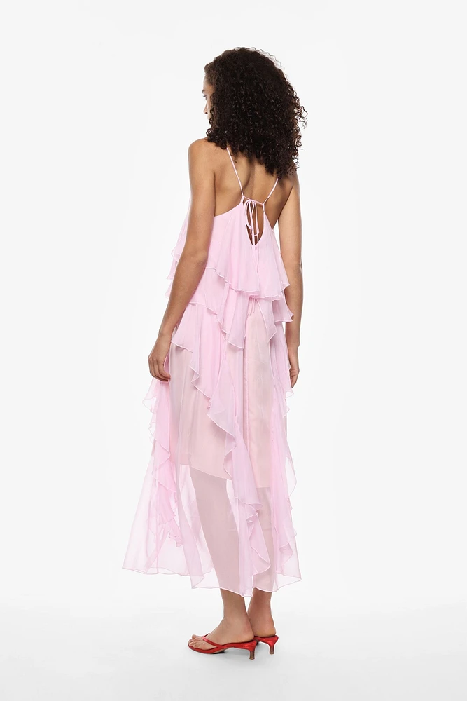 Layered dress with thin straps