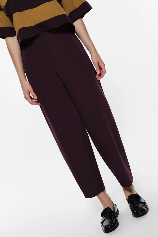 Cropped Pleated Trousers