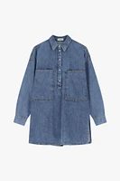 Chemise maxi en jean avec poches