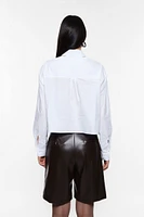 Faux leather shorts with pockets