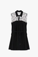 Robe courte avec col et imprimé animal