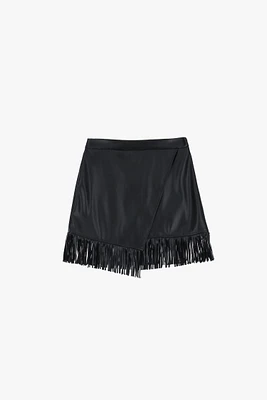 Wrap Skirt with Fringes