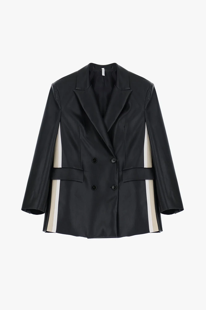 Blazer croisé en cuir