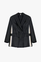 Blazer croisé en cuir