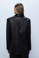 Blazer croisé en cuir