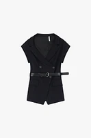 Belted Sleeveless Blazer