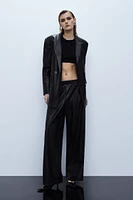 Wide-leg trousers faux leather