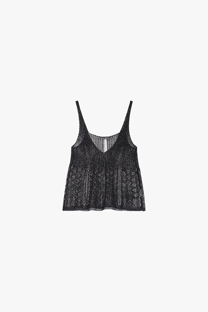 Metallic Knit Top