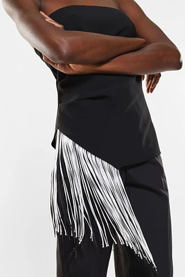 Strapless Top with Contrasting Fringing