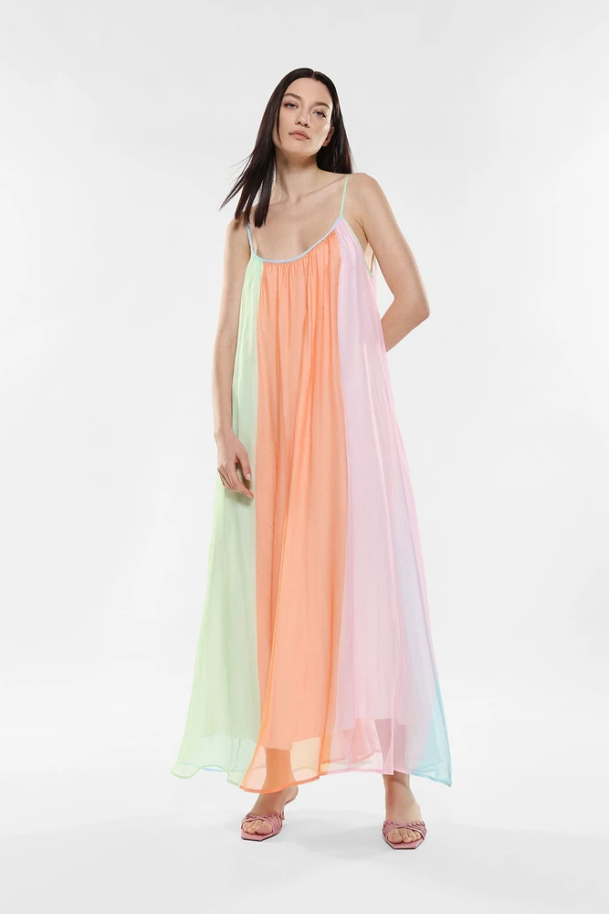 Multicolor Sheer Dress