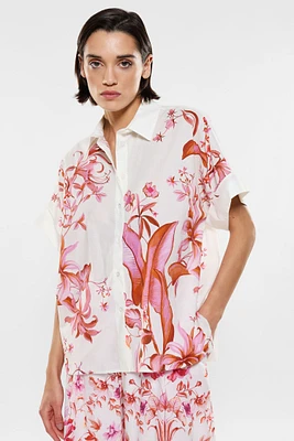 Floral Printed Button Up