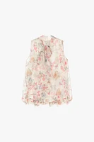Chemise sans manches à imprimé floral