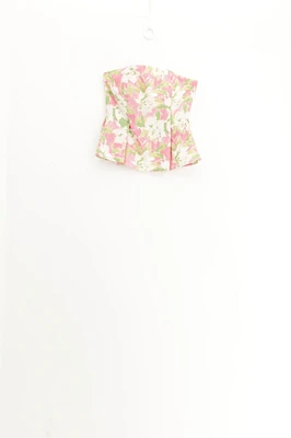 Printed top with straight neckline