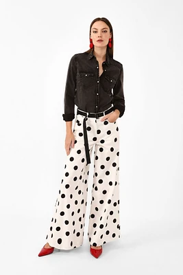 Polka-Dot Palazzo Trousers