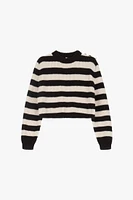 Striped sweater with shoulder detail
