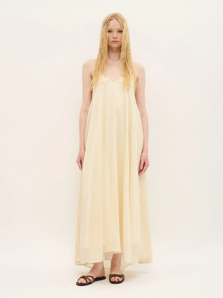 Robe longue à enfiler crème au beurre