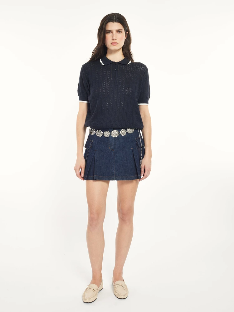 Ribbed Knit Polo
