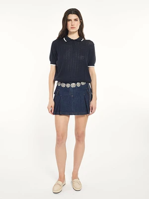 Ribbed Knit Polo