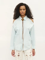 Cut-Out Denim Shirt
