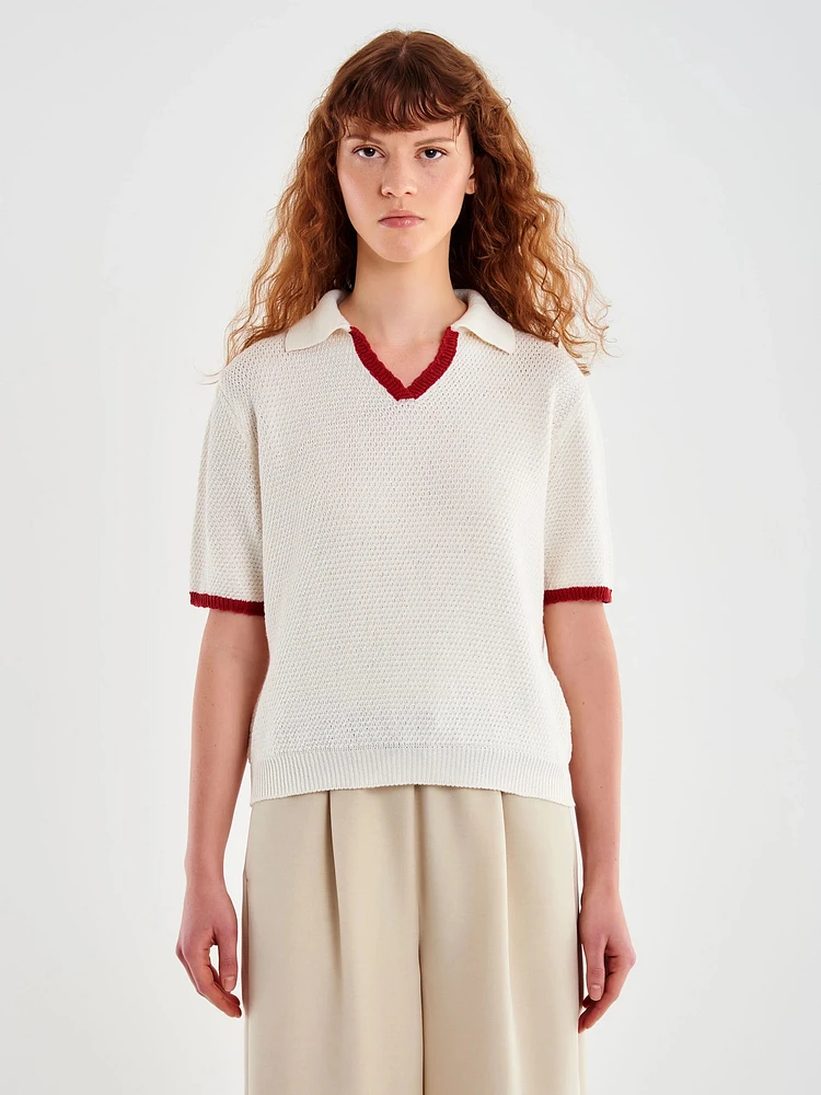 Pull à manches mi-longues et col en V
