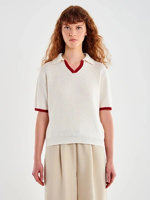 Pull à manches mi-longues et col en V