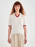 Pull à manches mi-longues et col en V
