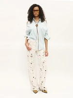 Cut-Out Denim Shirt