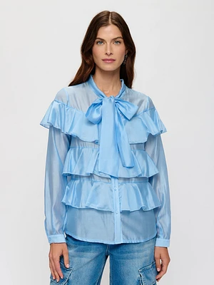 Layered Ruffle Trim Blouse